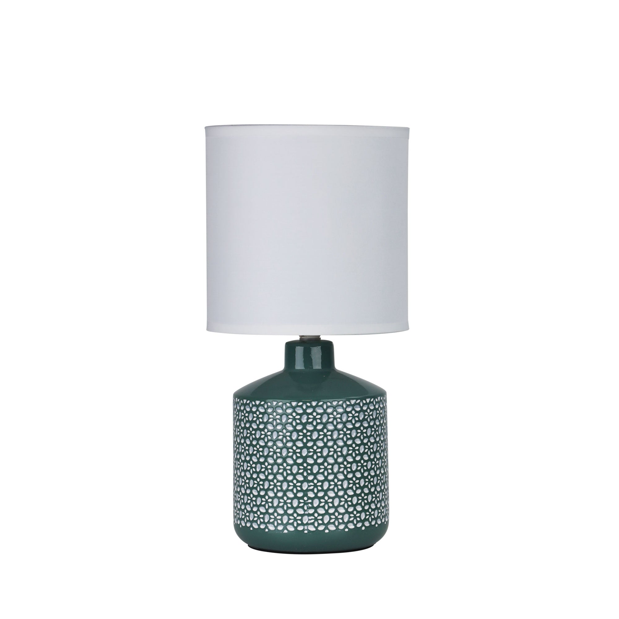 Celia Table Lamp Green With White Shade